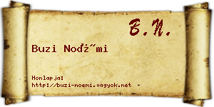 Buzi Noémi névjegykártya